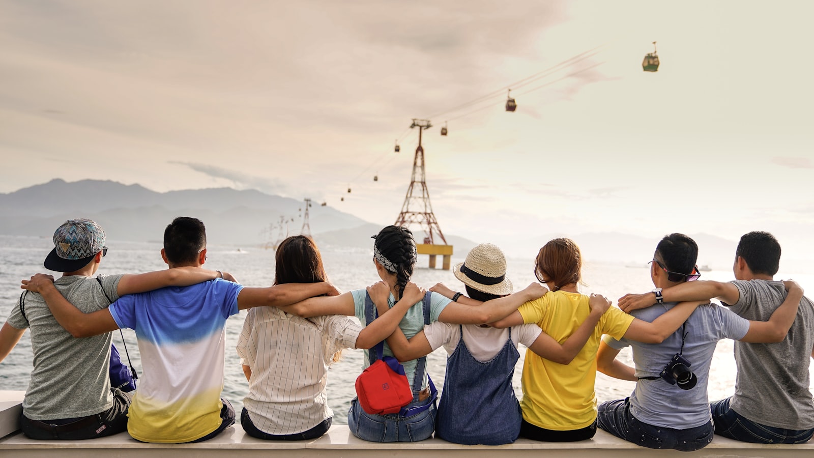 People connecting in a shared urban moment